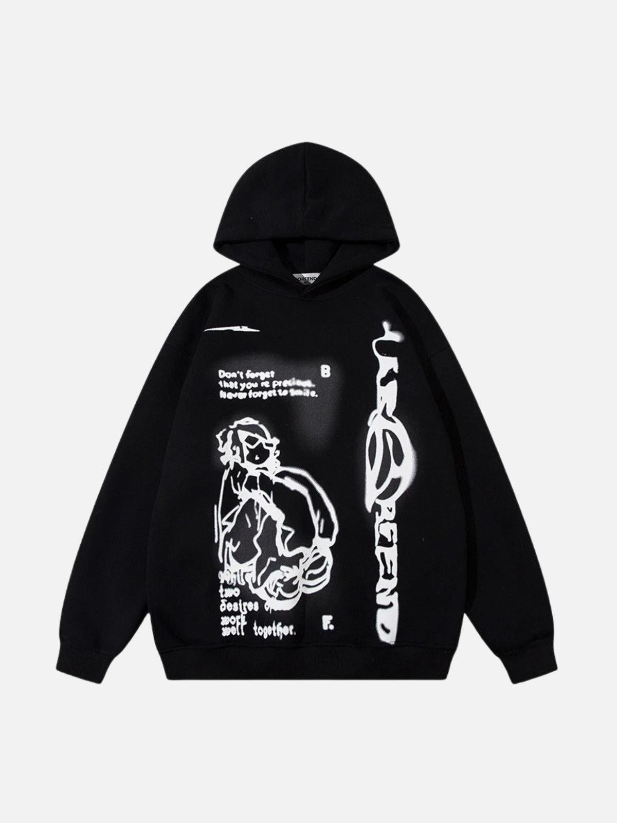Funny Cartoon Print Hoodie