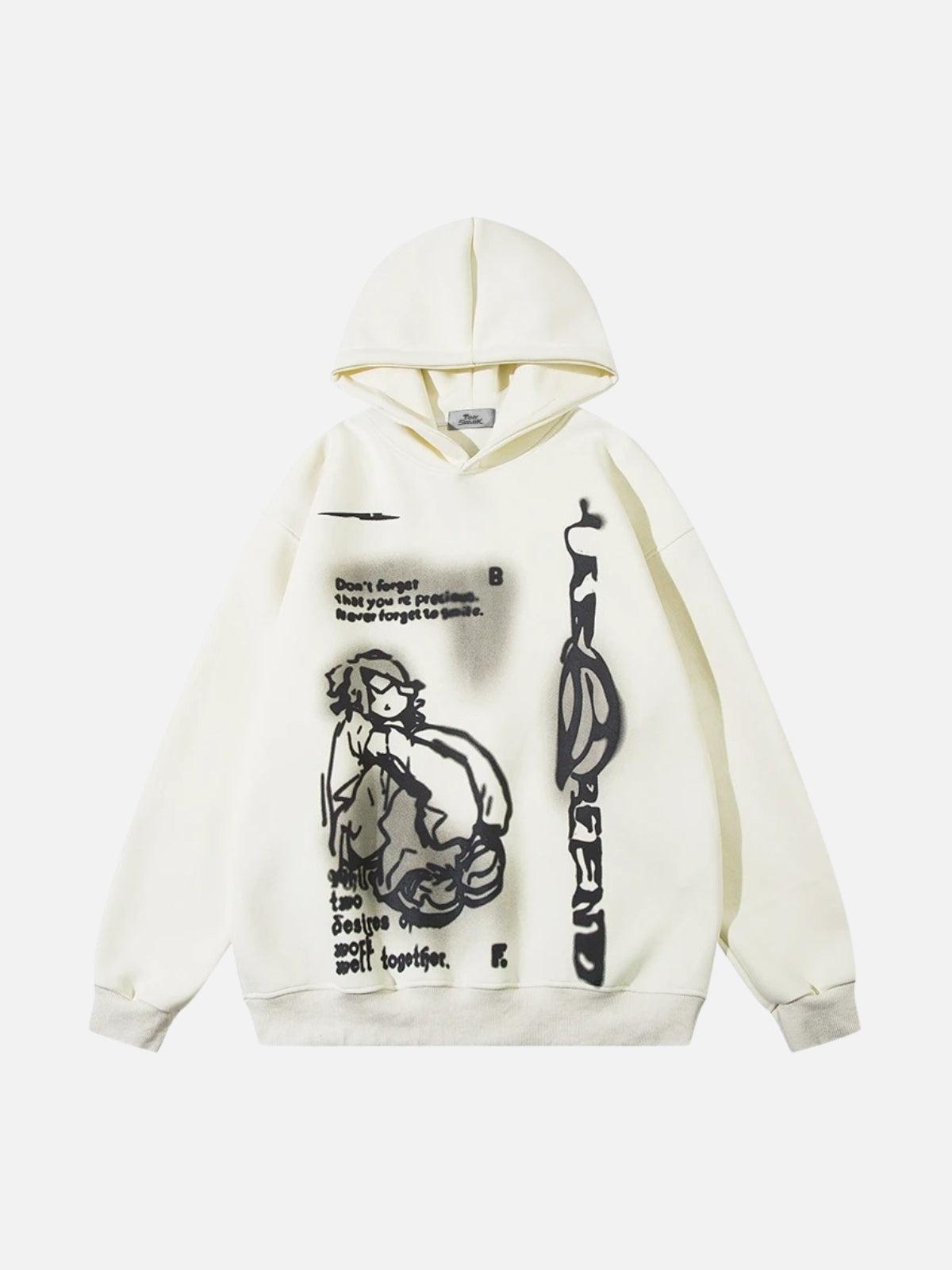 Funny Cartoon Print Hoodie