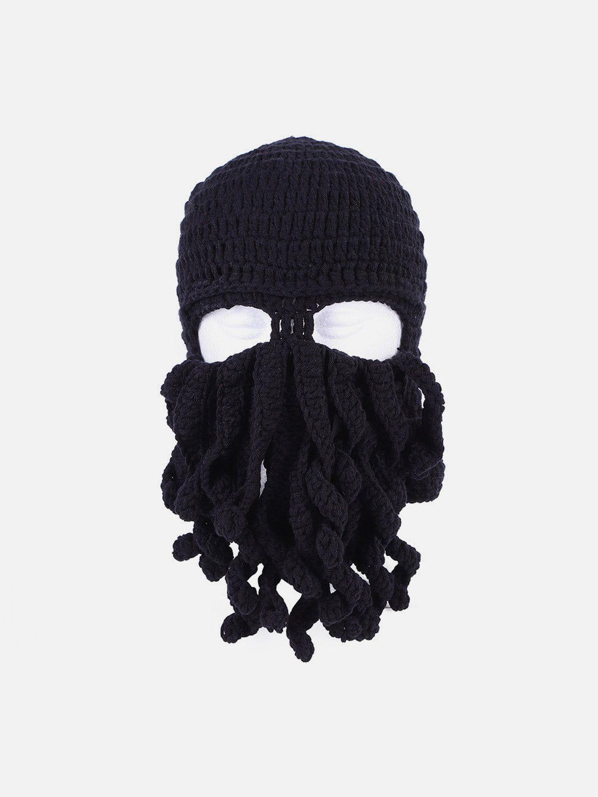 Funny Knit Masked Octopus Hat