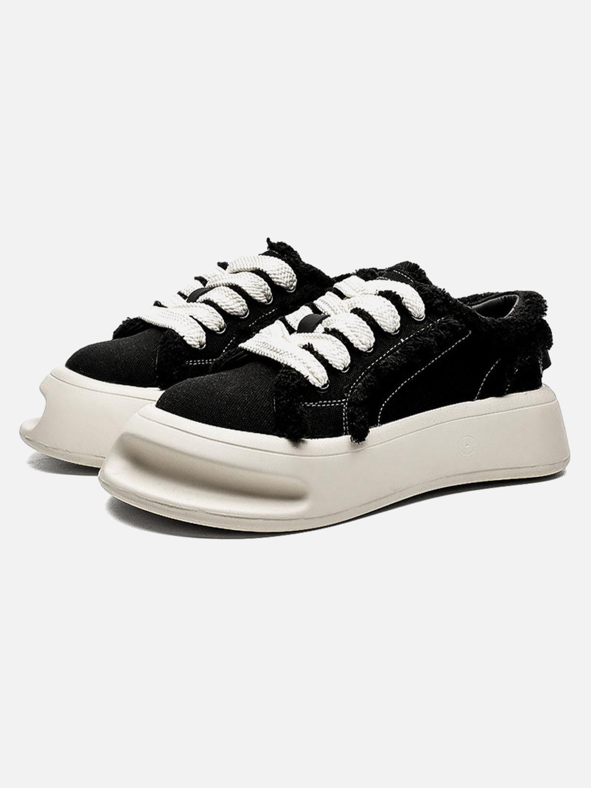 Fuzzy Trim Chunk Shoes