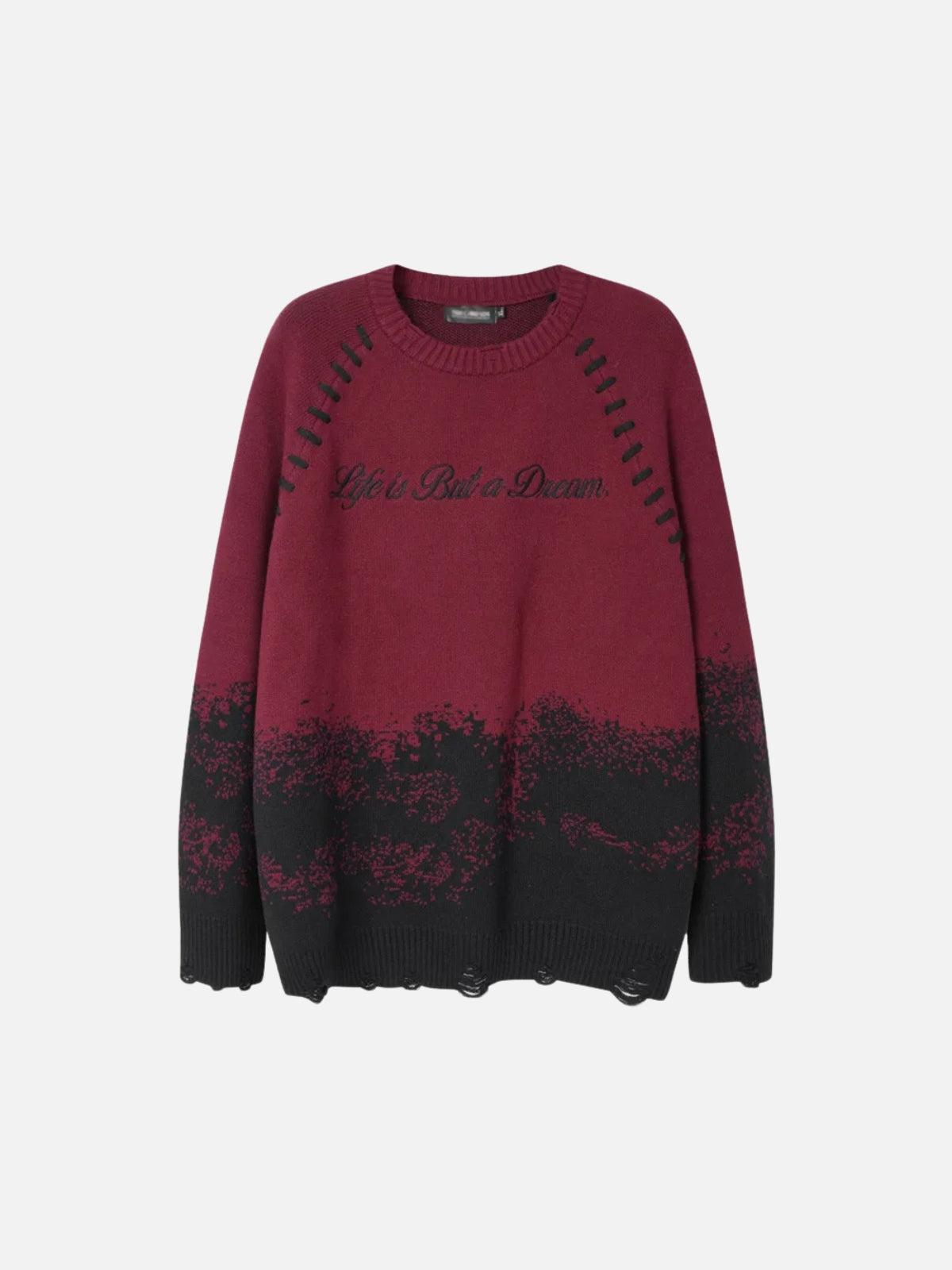 Gradient Dyed Embroidered Sweater