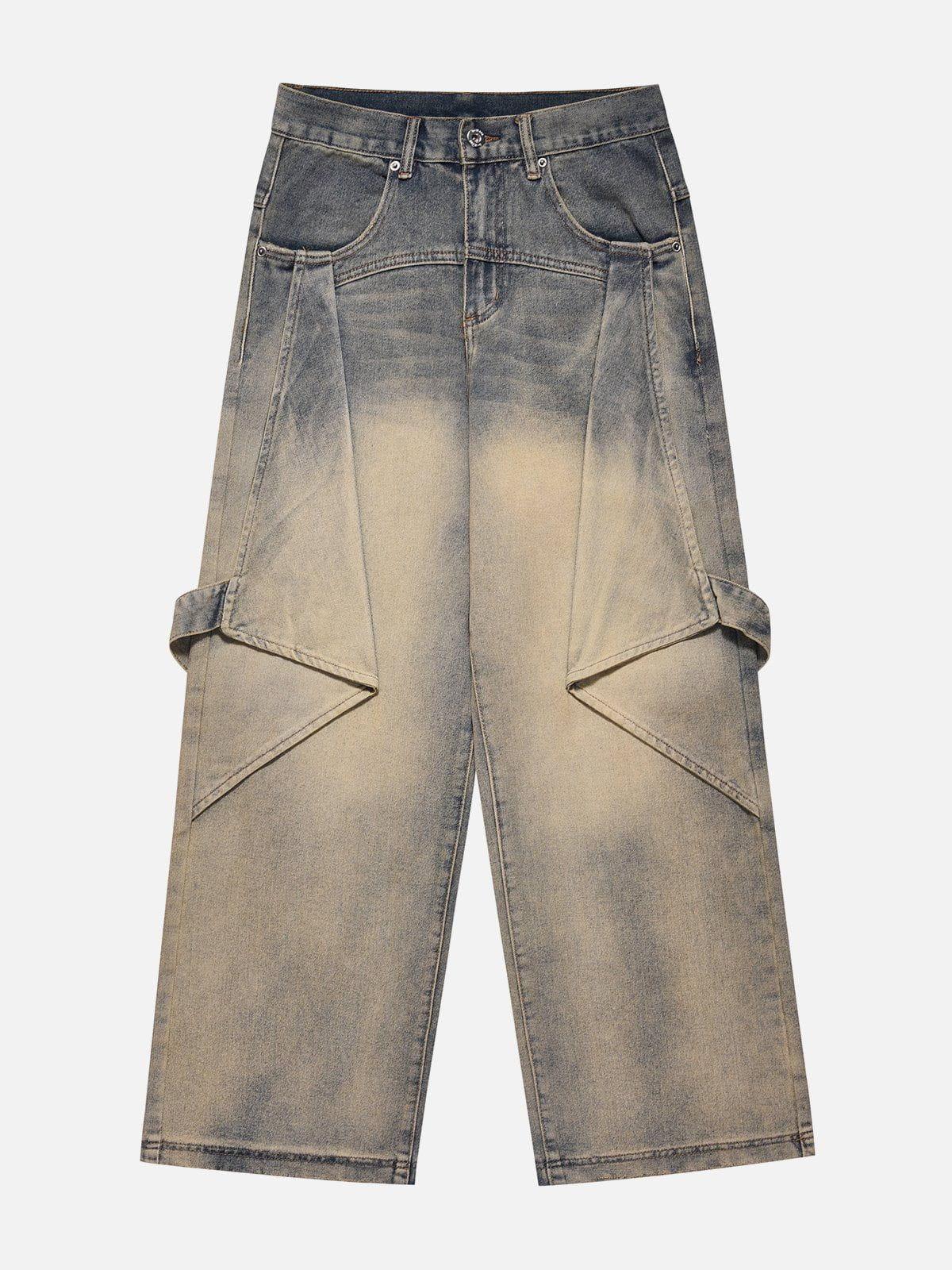 Gradient Irregular Patchwork Jeans