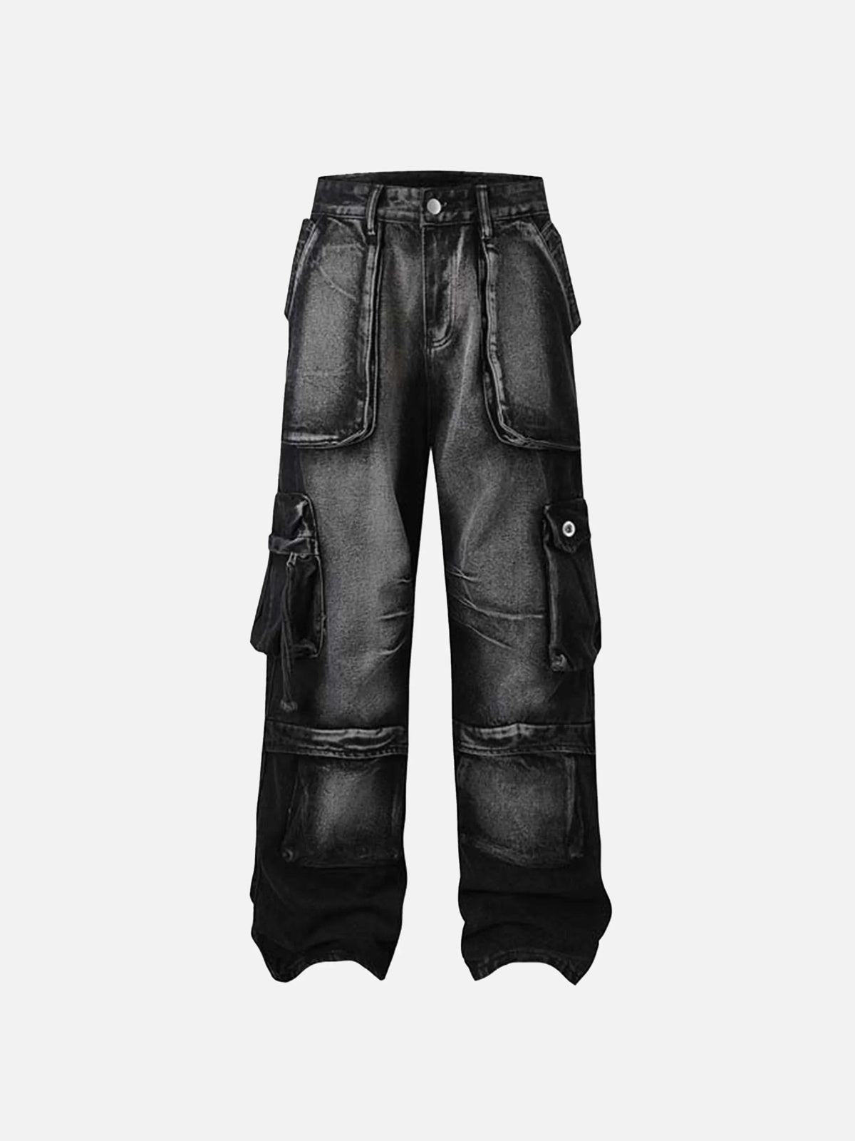Gradient Multi-Pocket Cargo Jeans