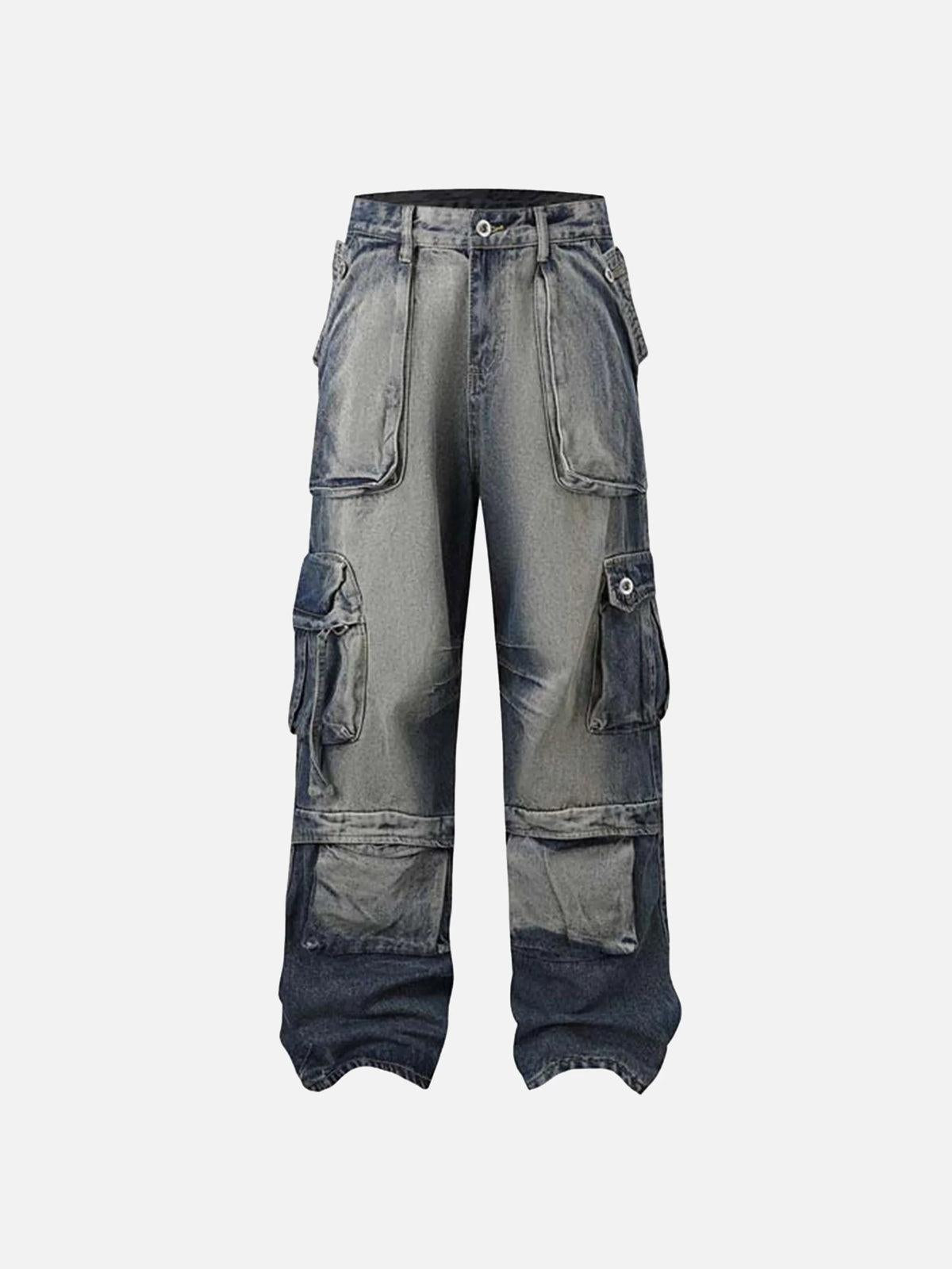 Gradient Multi-Pocket Cargo Jeans