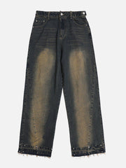 Gradient Raw Edge Jeans