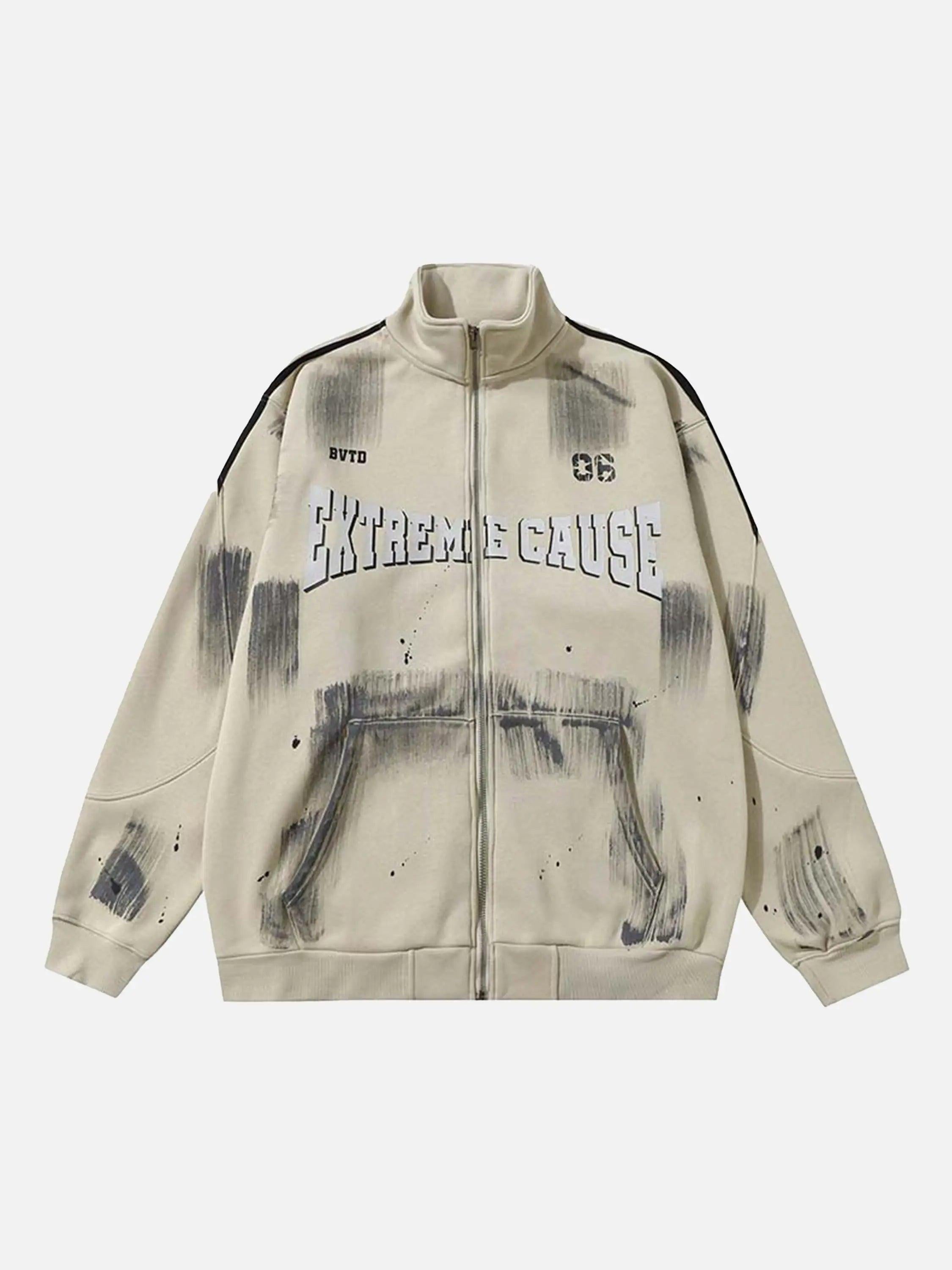 Graffiti Dot Pattern Print Jacket