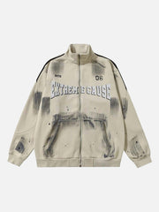 Graffiti Dot Pattern Print Jacket