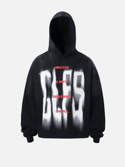 Graffiti Letter Gradient Distressed Hip-Hop Hoodie
