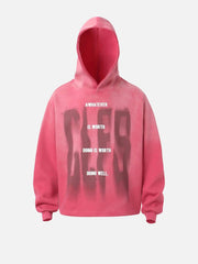 Graffiti Letter Gradient Distressed Hip-Hop Hoodie