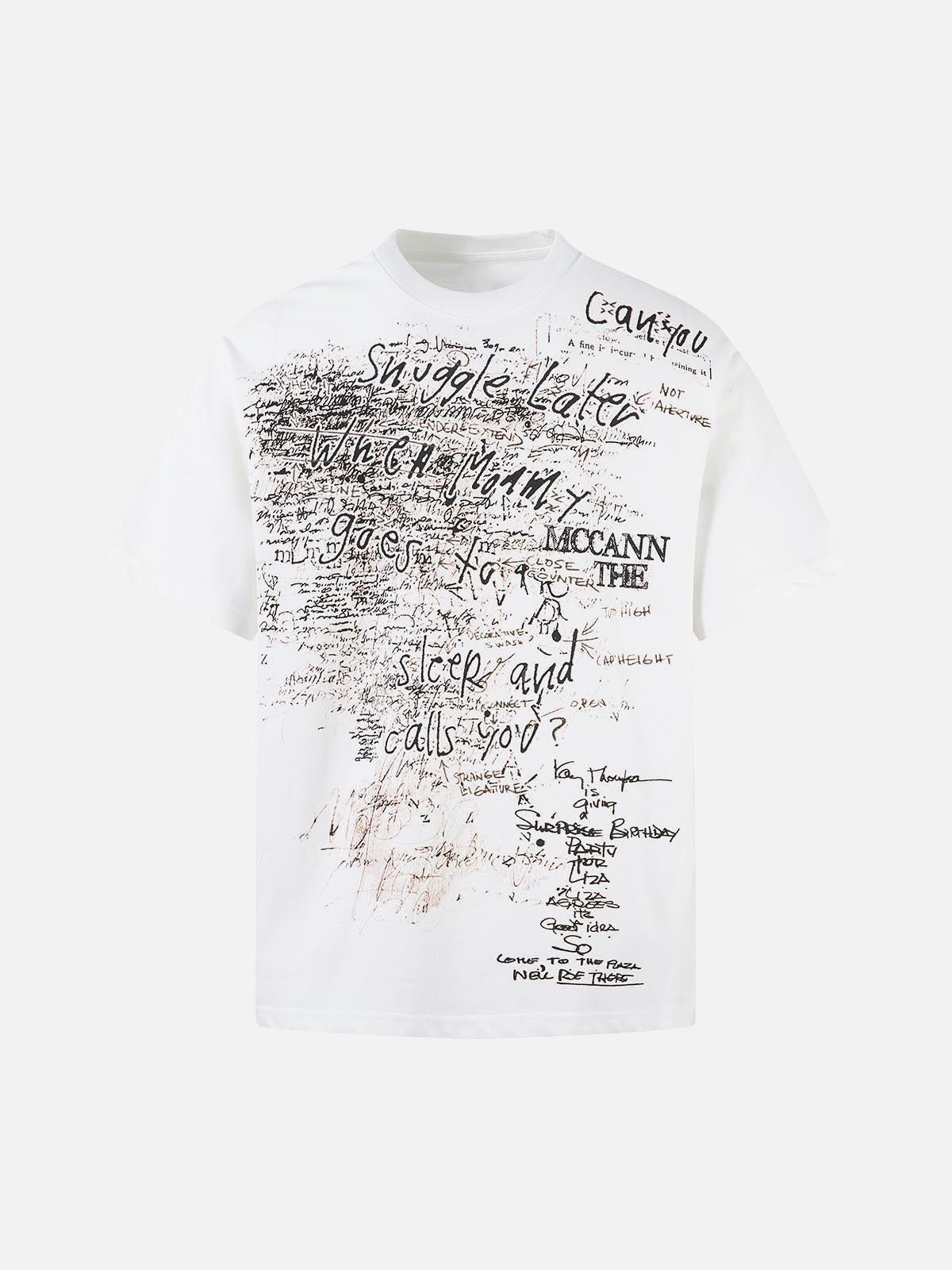Graffiti Letter Print Oversized T-Shirt