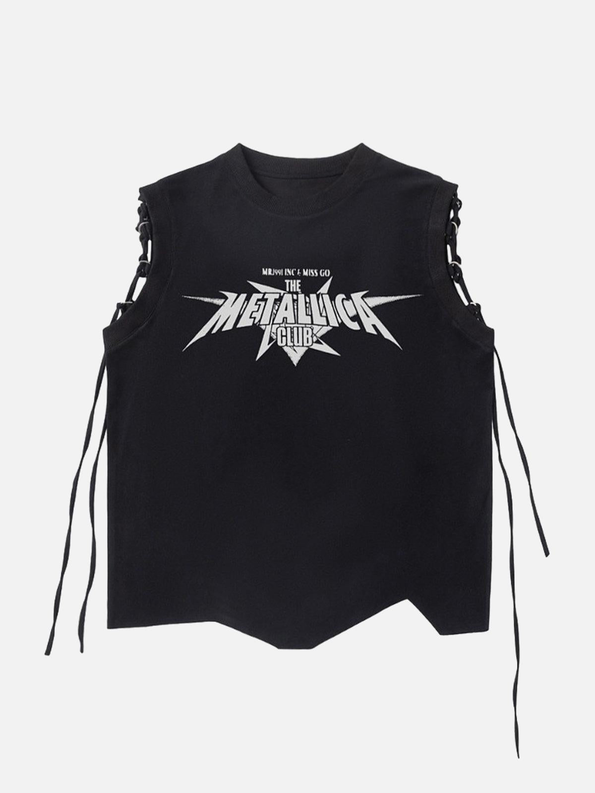 Graphic Adjustable Straps Vest