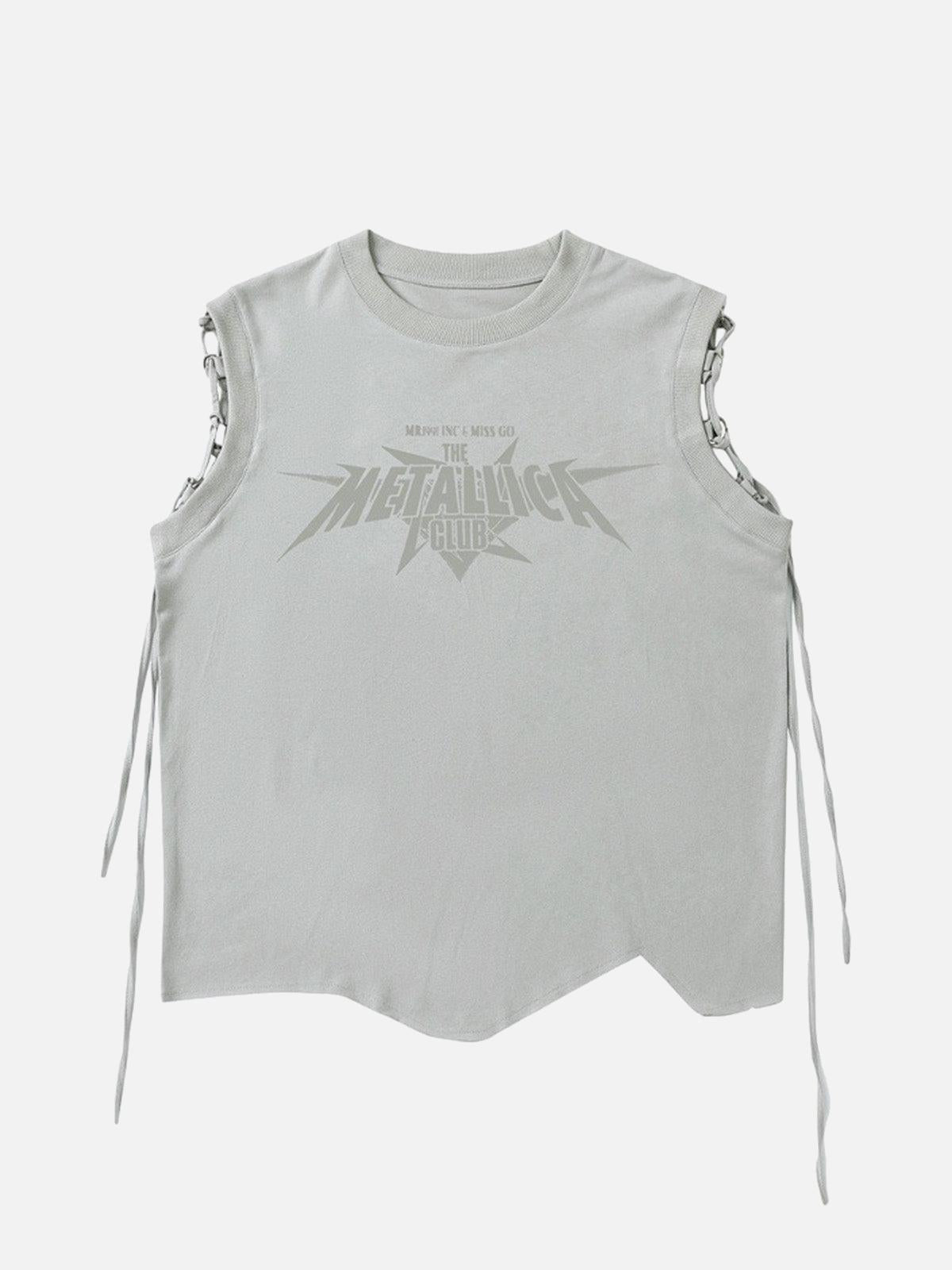 Graphic Adjustable Straps Vest