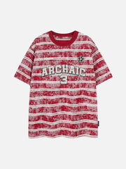 Graphic Lettering Striped Oversized T-Shirt