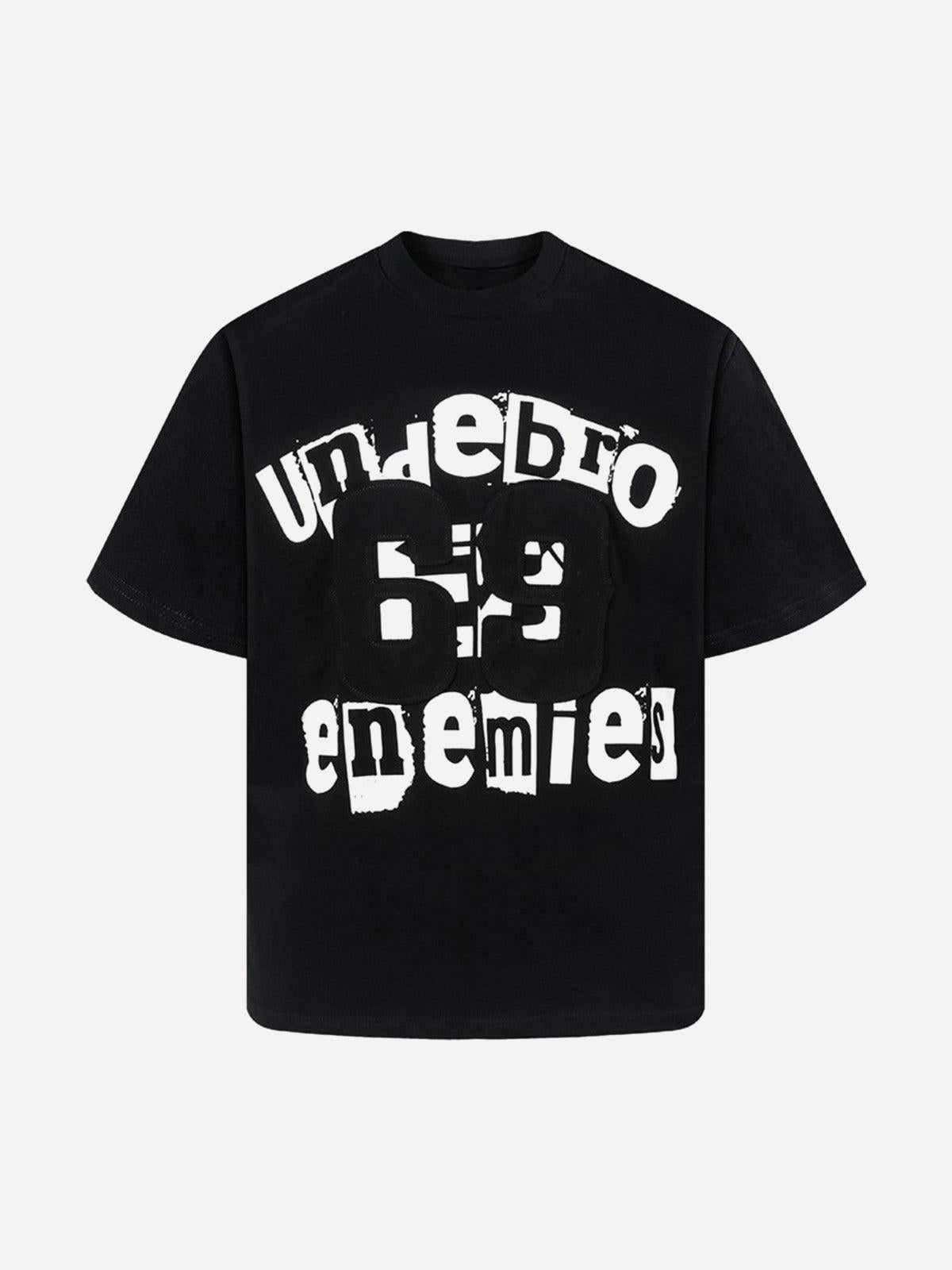 Graphic Patch Letter Print T-Shirt