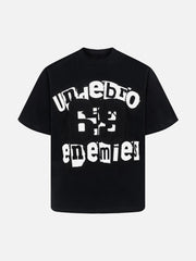 Graphic Patch Letter Print T-Shirt