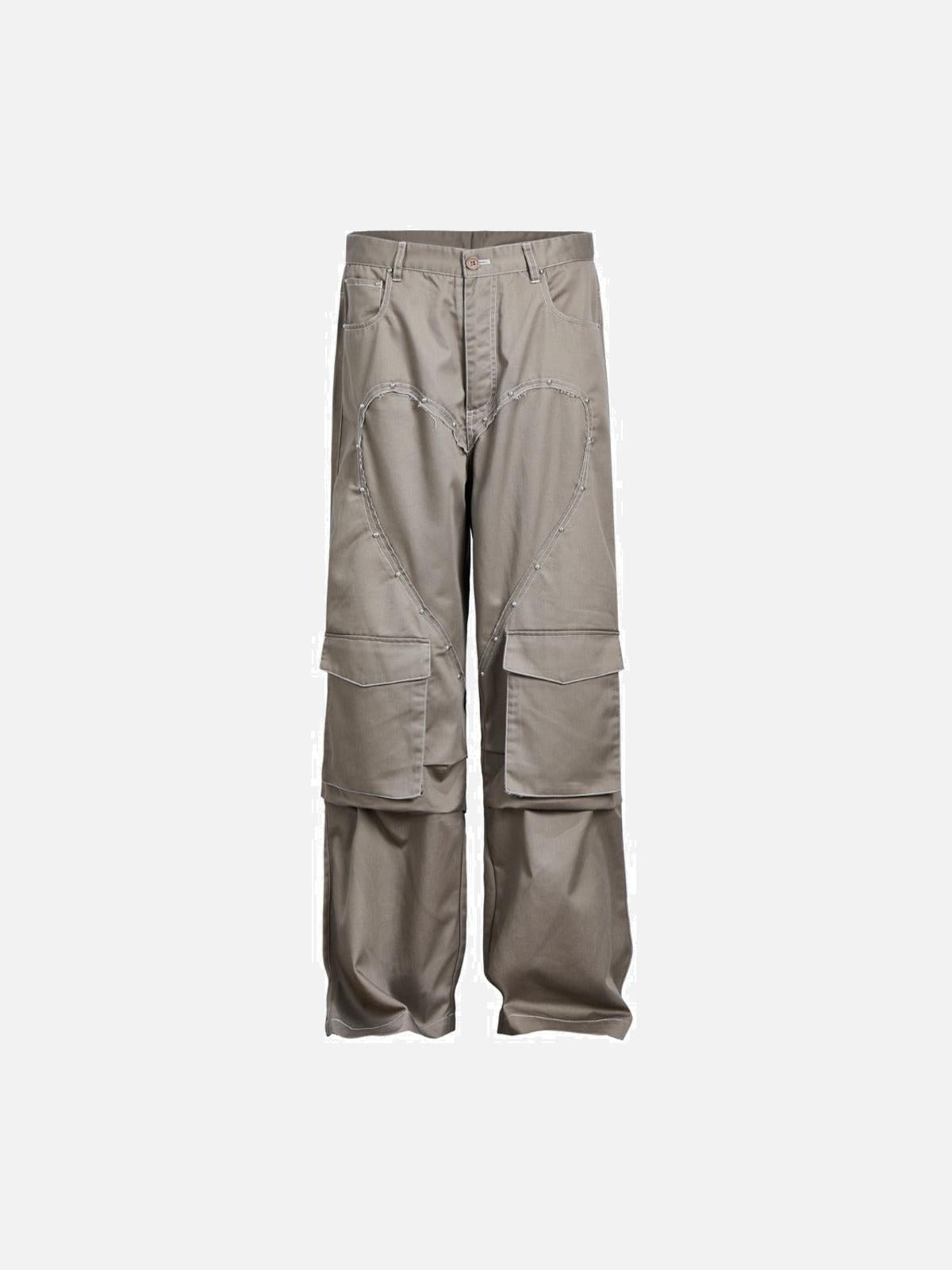 Heart Rivet Multi-Pocket Jeans