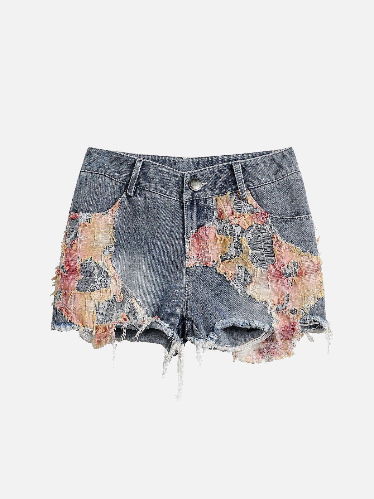 Heavy Craftsmanship Lace Crop Jorts