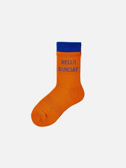 "HELLO SUNDAY" Socks