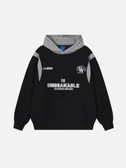 High Street Letter Print Collision Color Hoodie