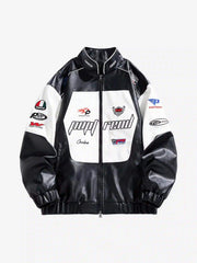 High Street Splicing Racing Baseball Jacket