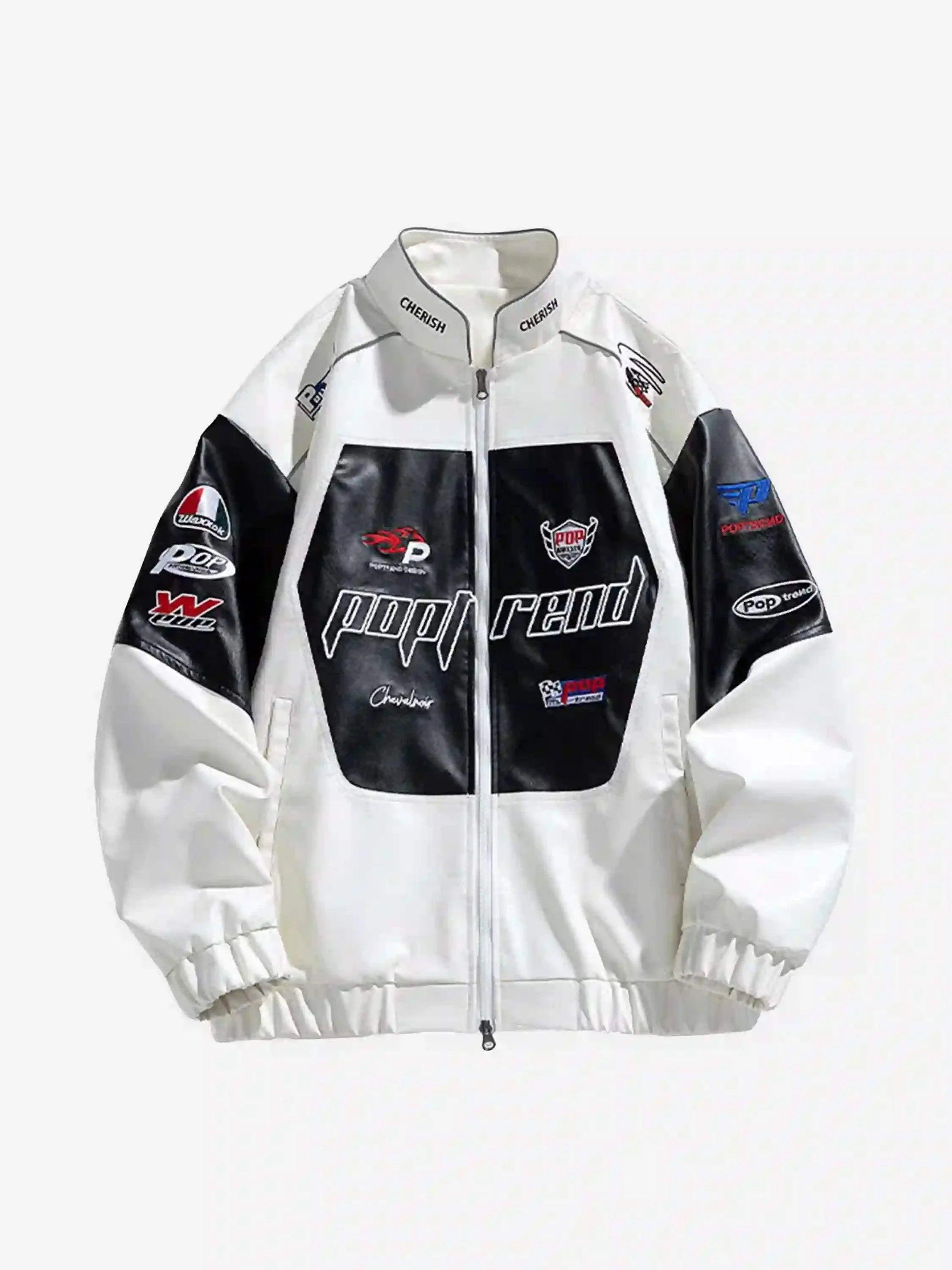 High Street Splicing Racing Baseball Jacket