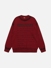 High Street Spray Paint Letter Print Sweater