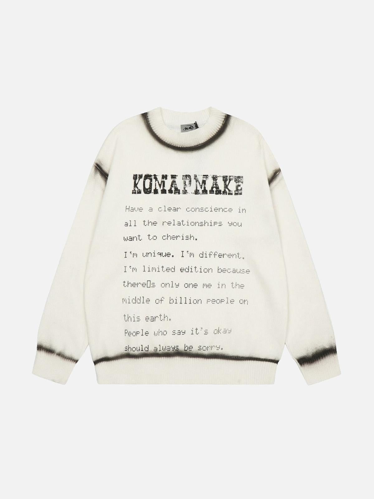High Street Spray Paint Letter Print Sweater