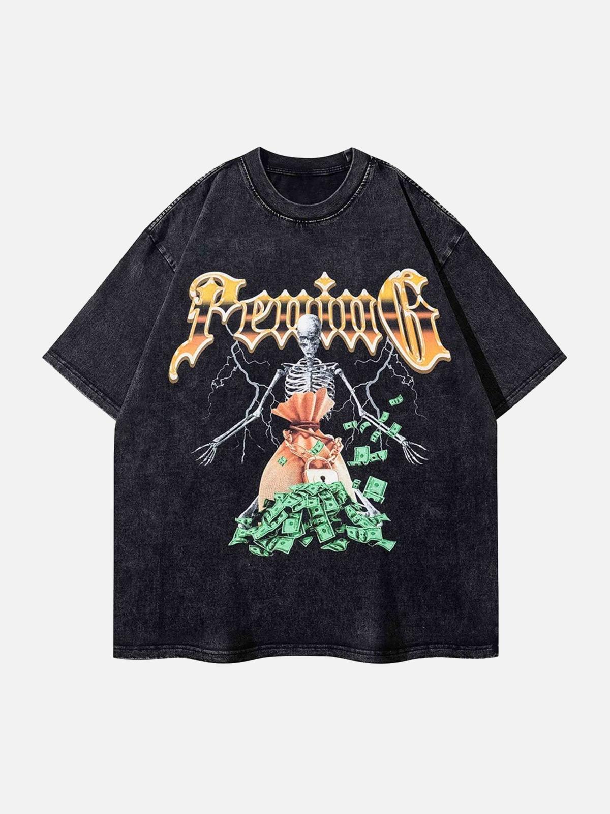 Hip Hop Skull Print T-Shirt