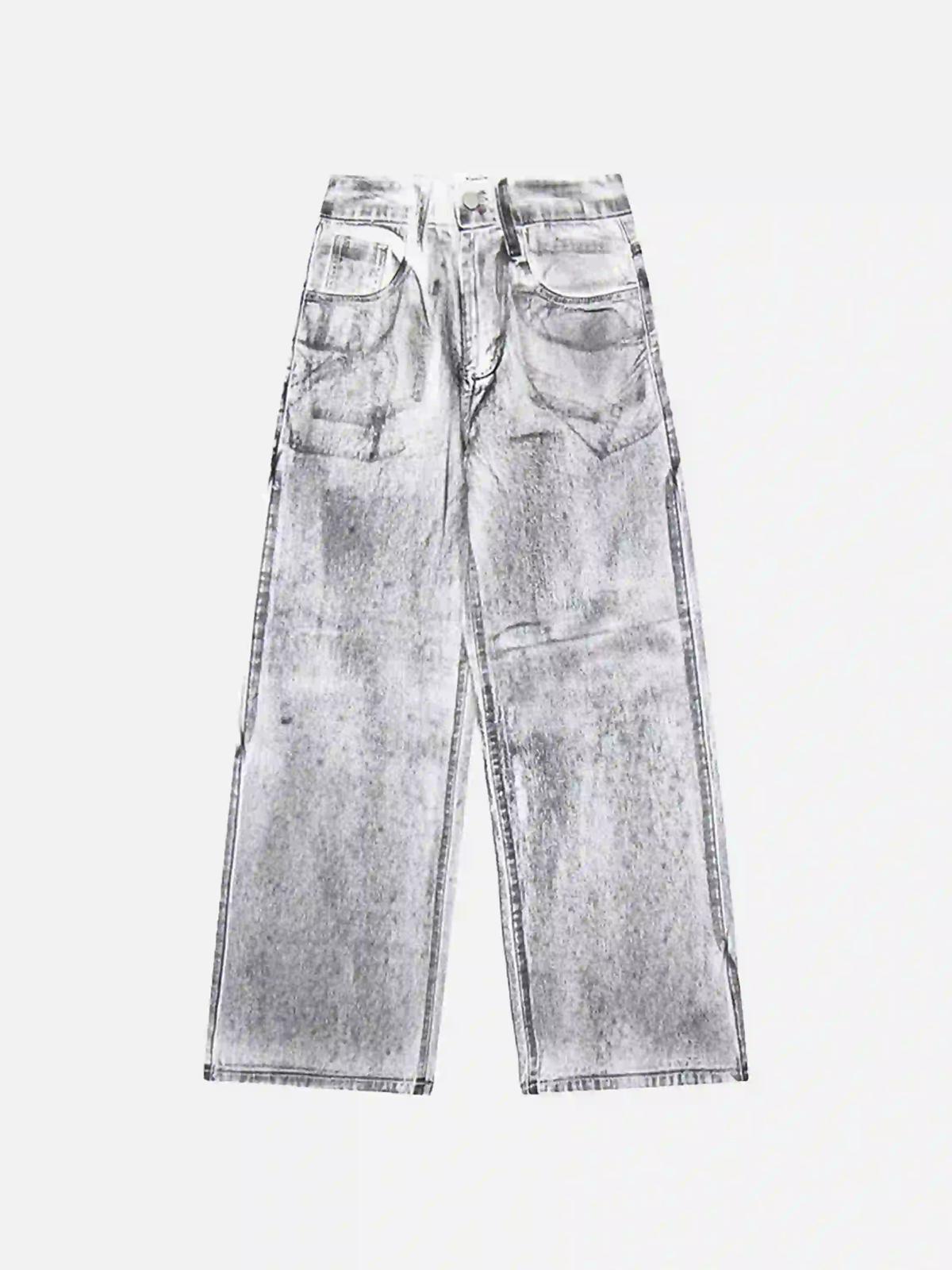 Hip-Hop Style Painted Dirty Jeans