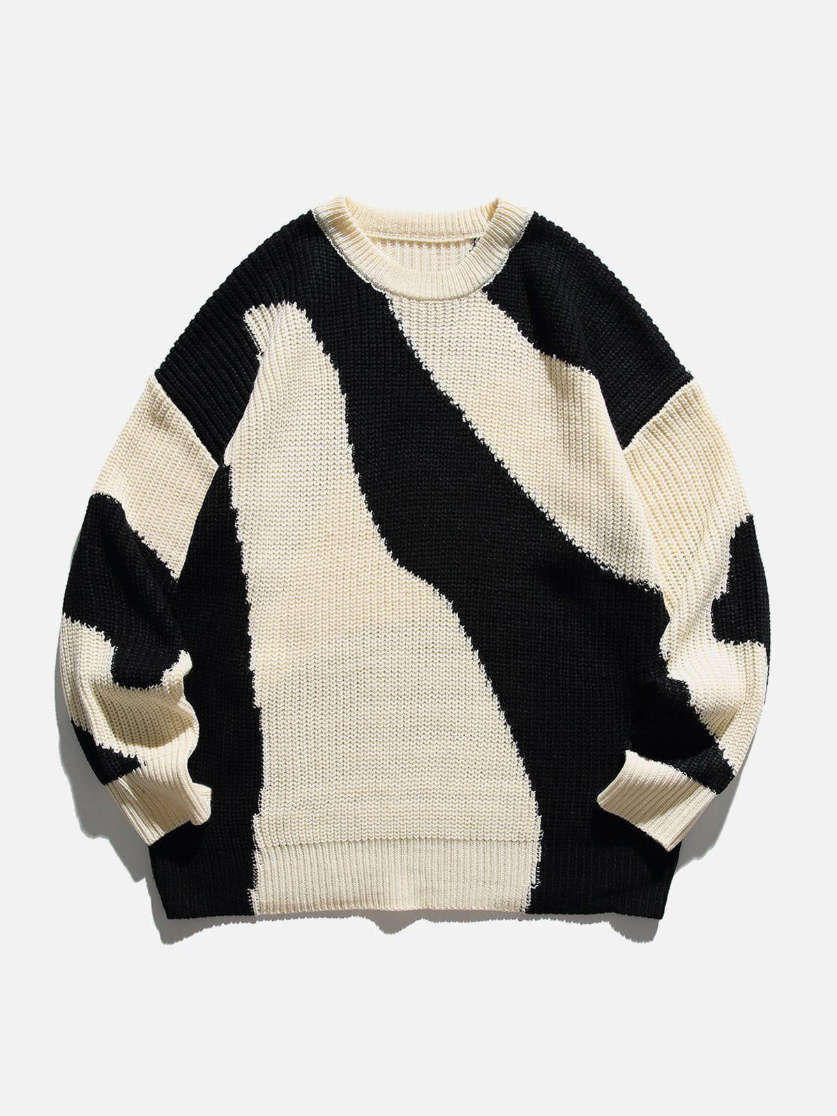 Irregular Contrast Sweater