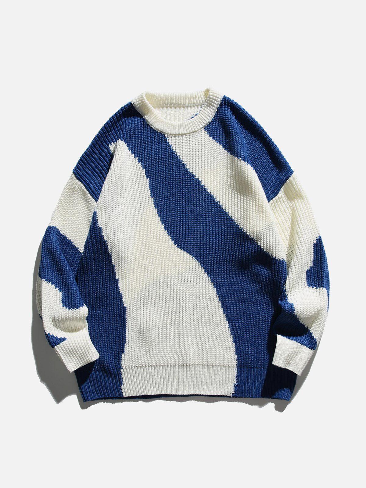 Irregular Contrast Sweater