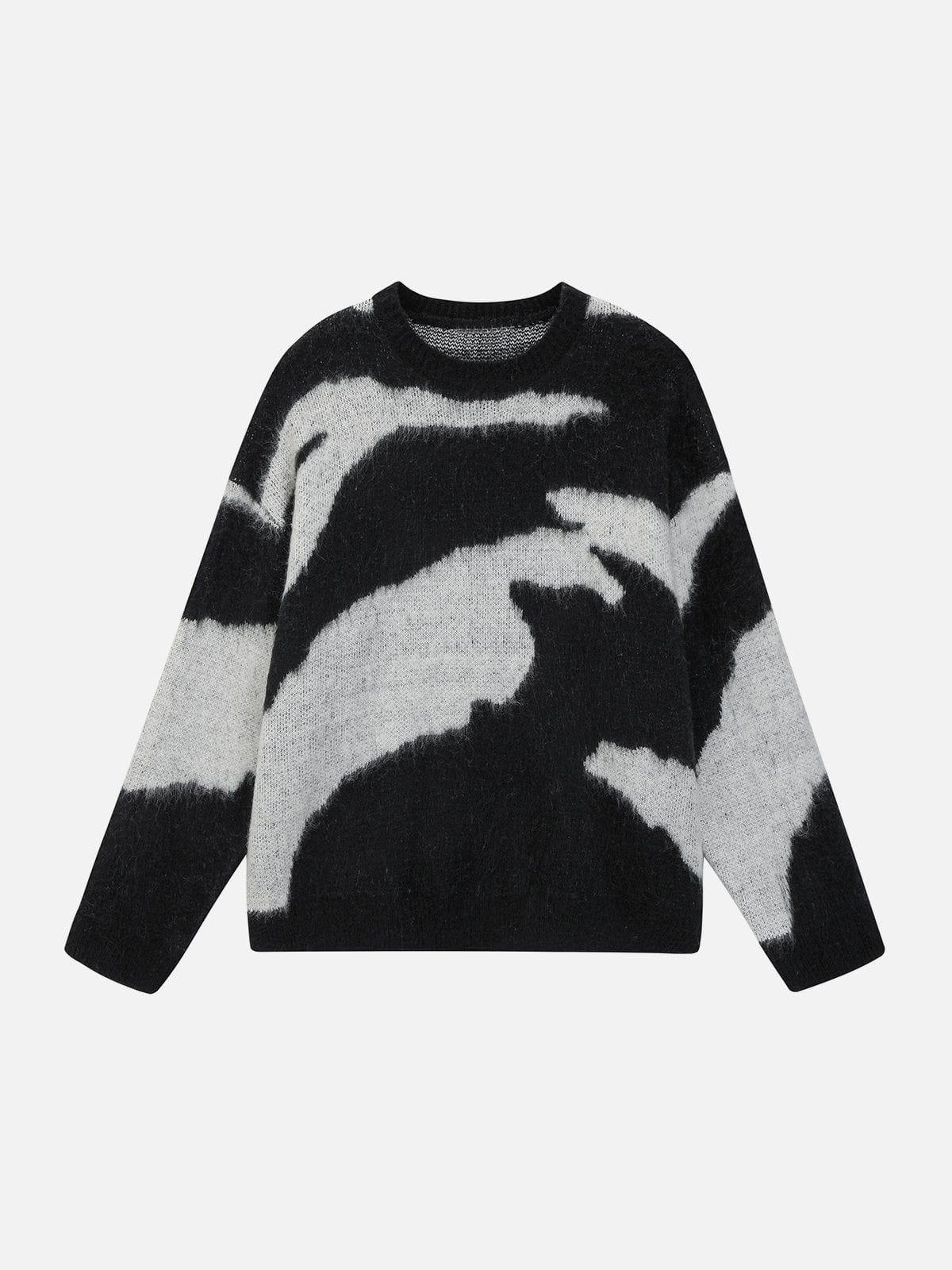 Irregular Contrasting Color Sweater