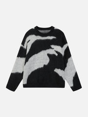 Irregular Contrasting Color Sweater