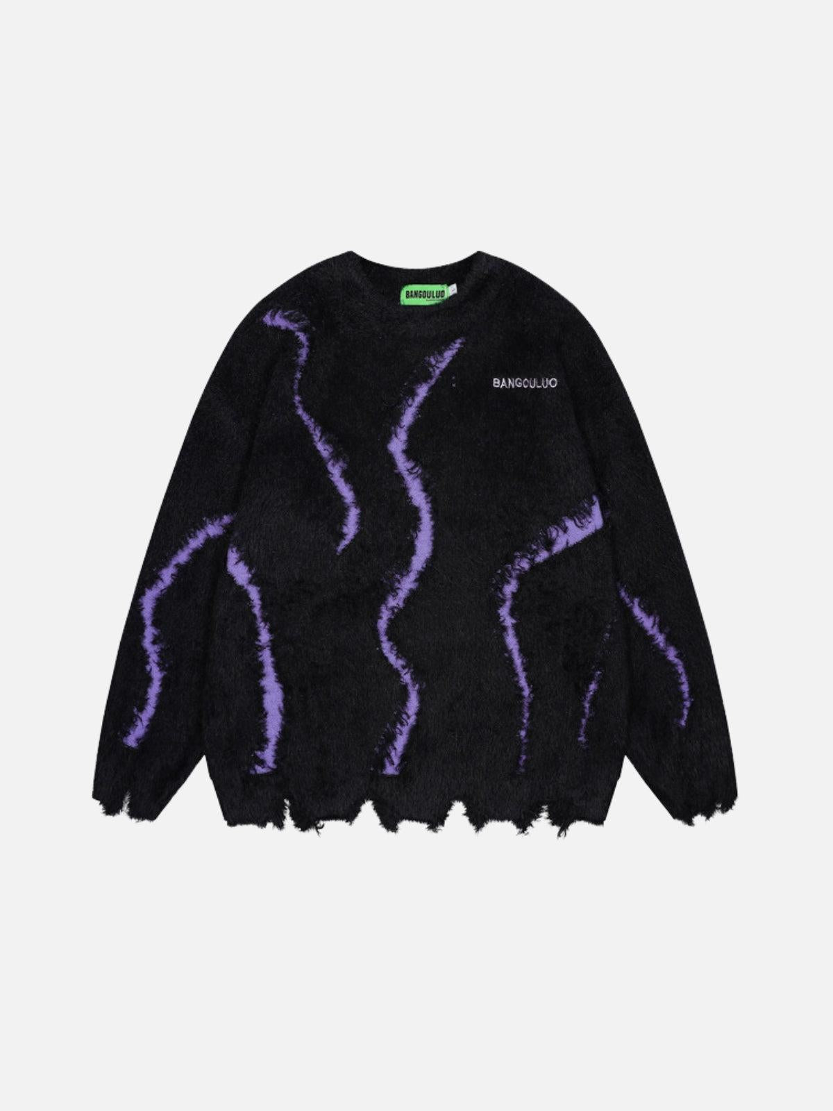 Irregular Patchwork Distressed Sweater