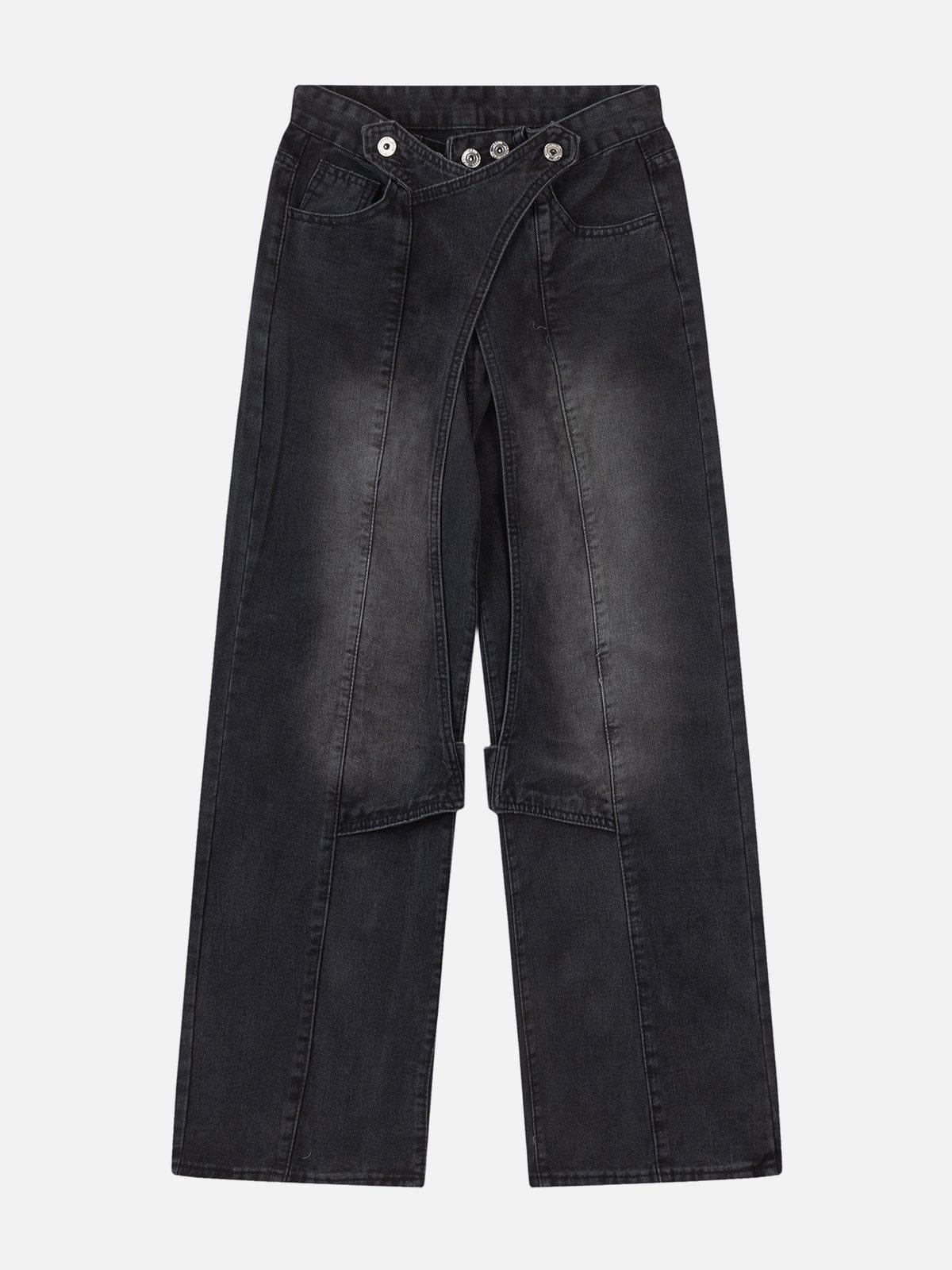 Irregular Waist Wide Leg Jeans