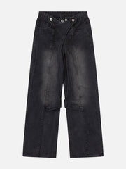 Irregular Waist Wide Leg Jeans