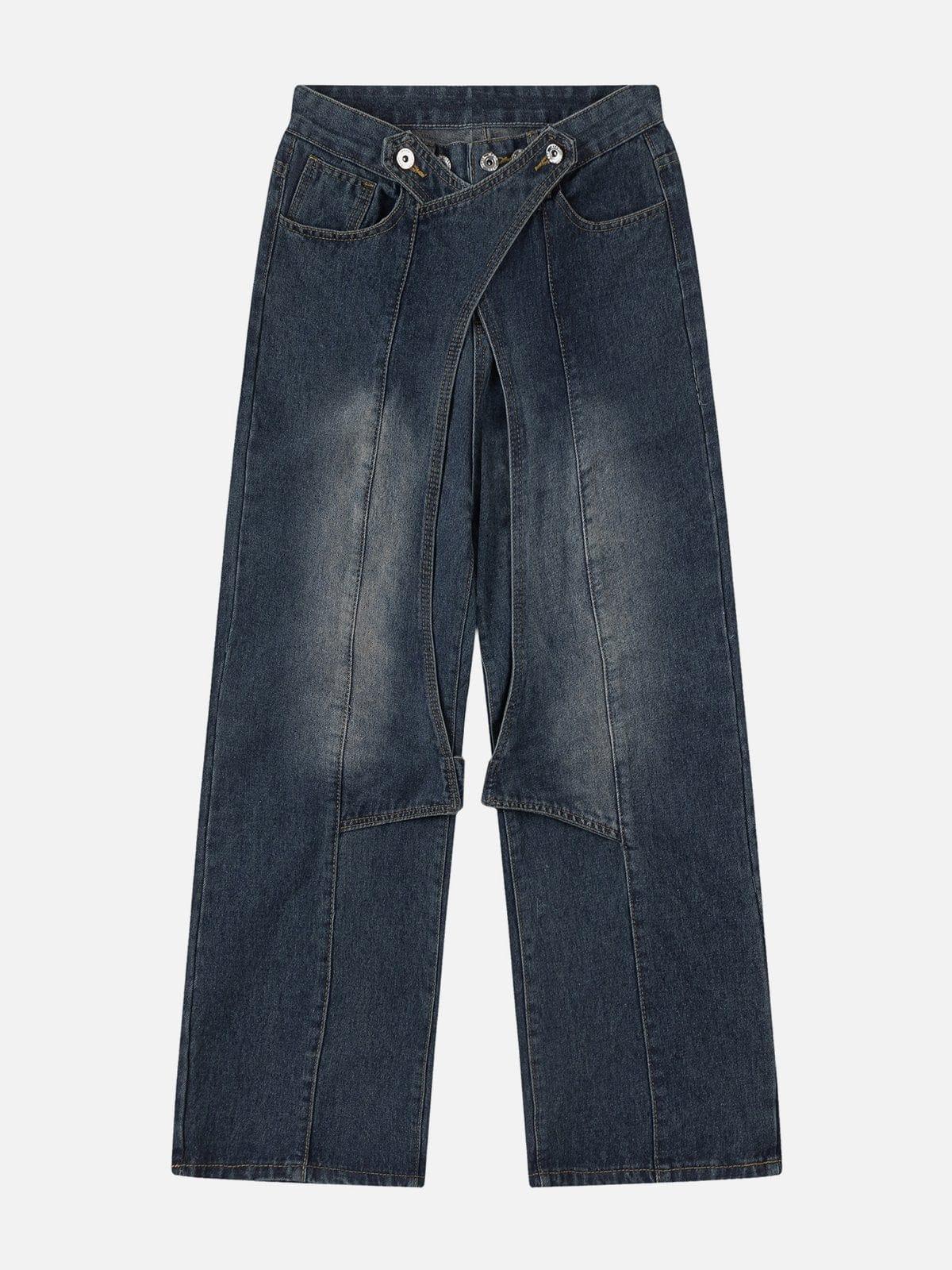 Irregular Waist Wide Leg Jeans
