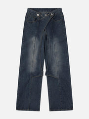 Irregular Waist Wide Leg Jeans