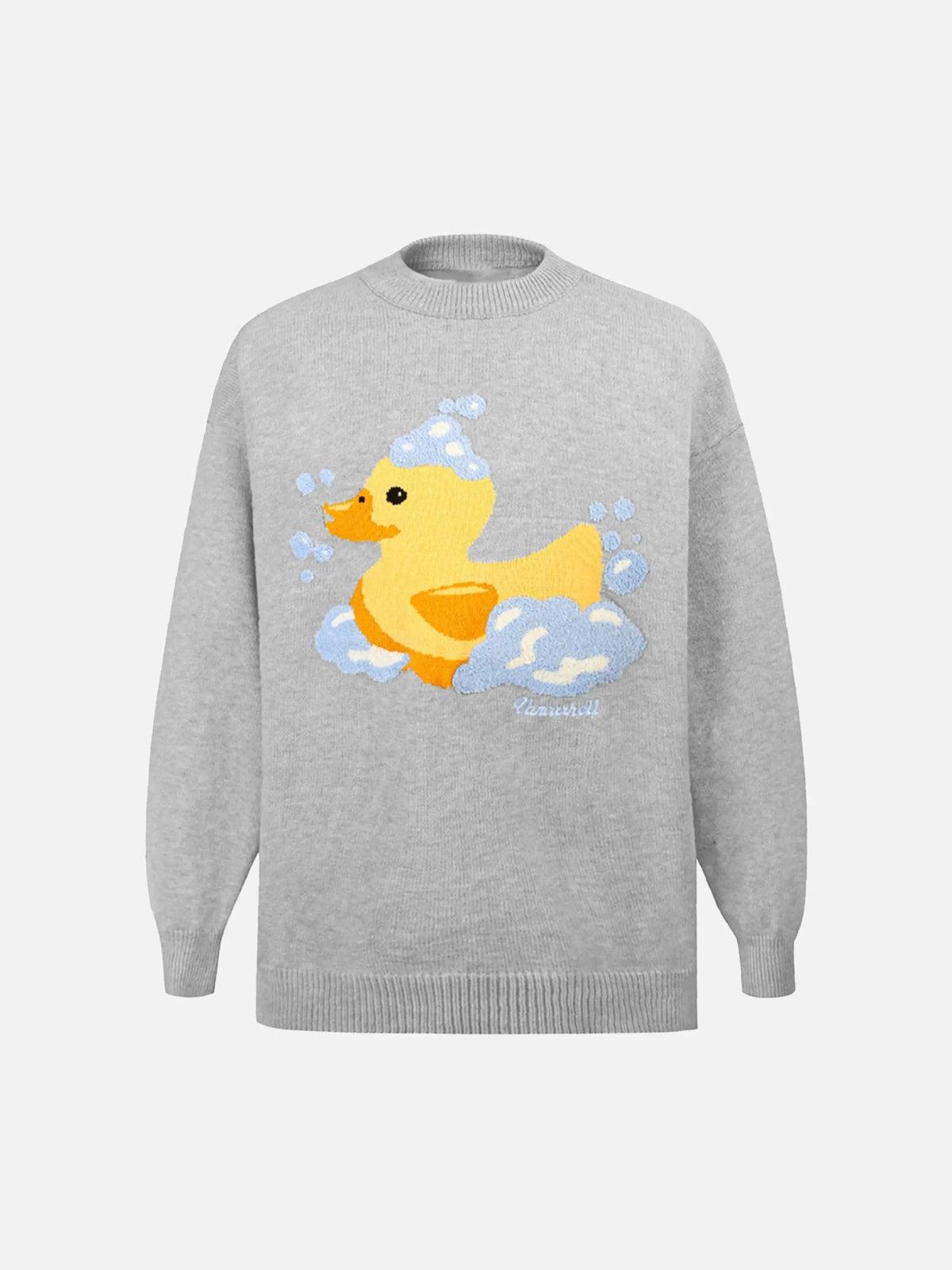 Jacquard Bathing Duck Crewneck Sweater