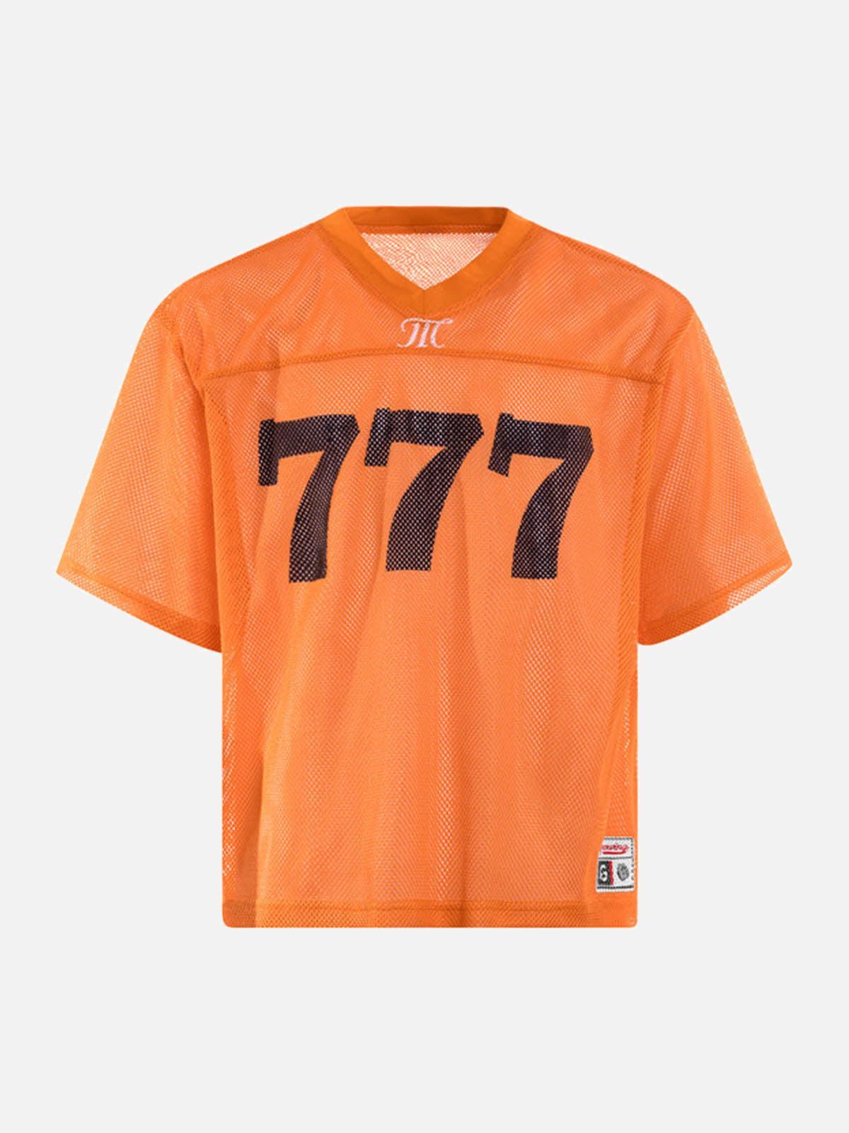 Jersey Letter Print Quick Dry V-Neck T-Shirt