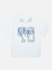 Jersey Mesh Blouse Hollow T-Shirt