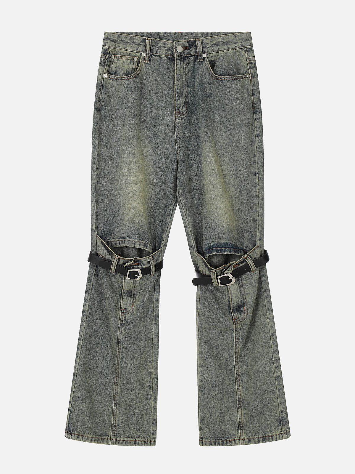 Knee Belt Loose Jeans