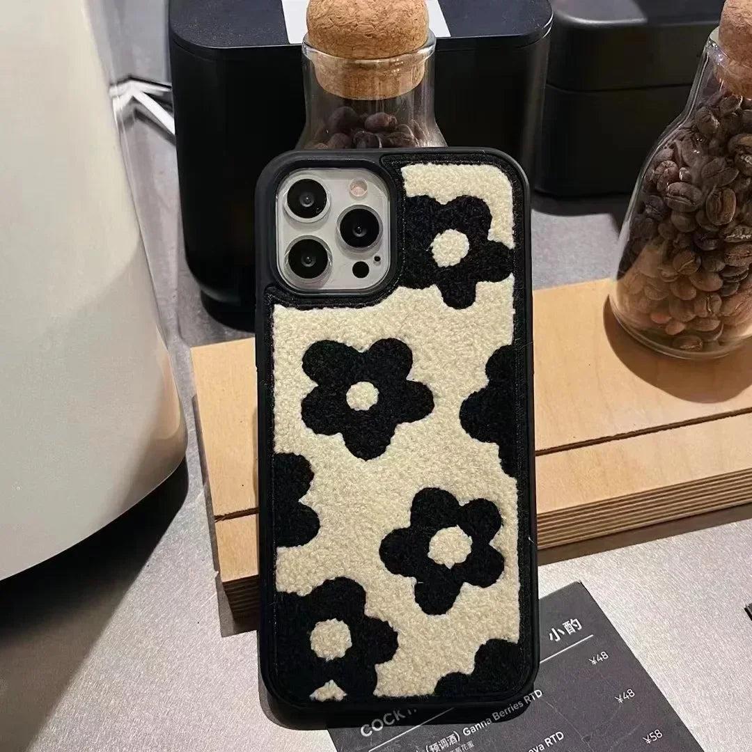 Korean Plush Charm iPhone Case