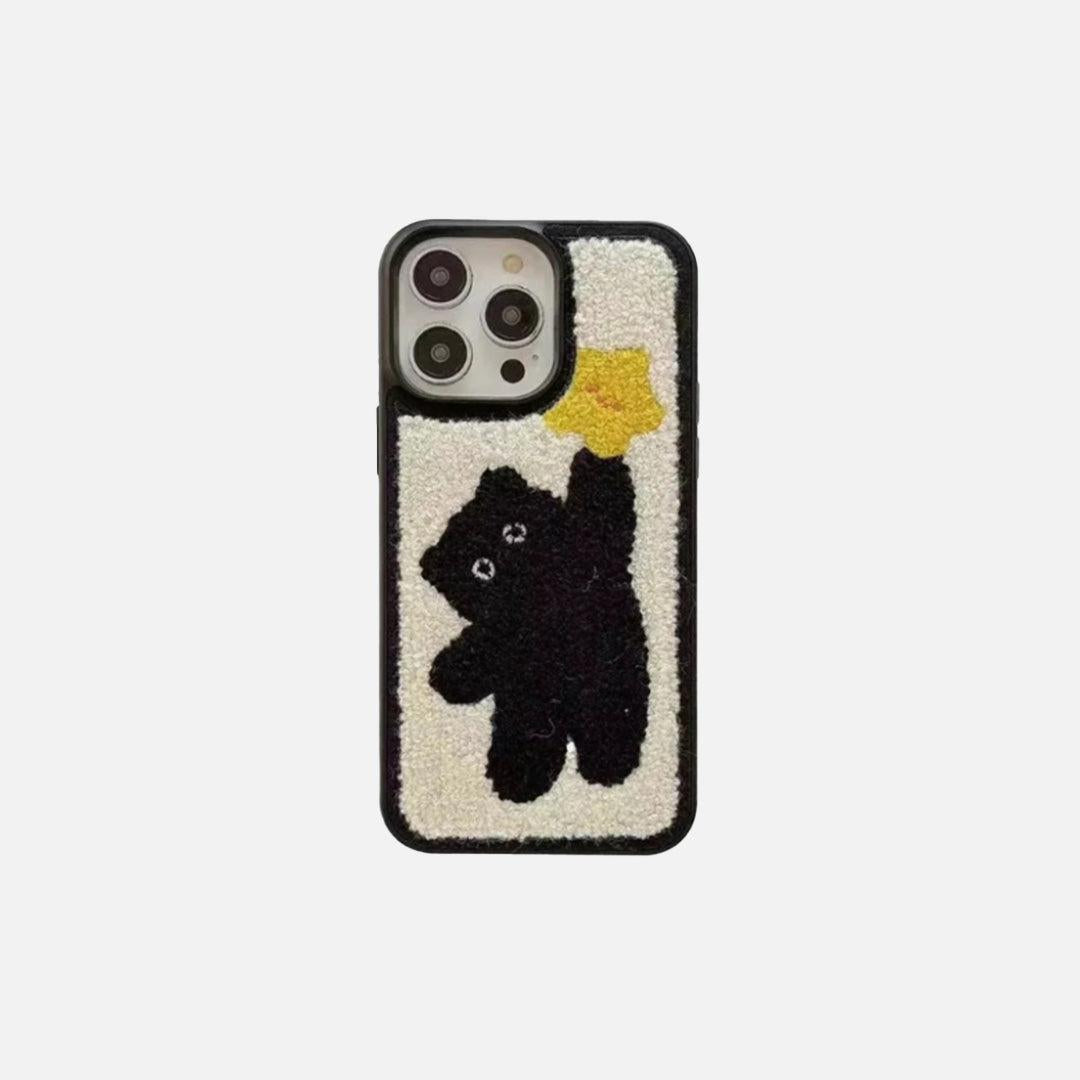 Korean Plush Charm iPhone Case