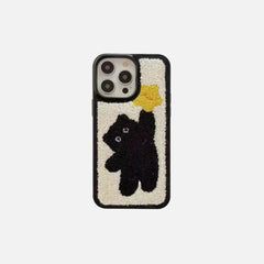 Korean Plush Charm iPhone Case