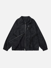Lace Patchwork Faux Leather Jacket