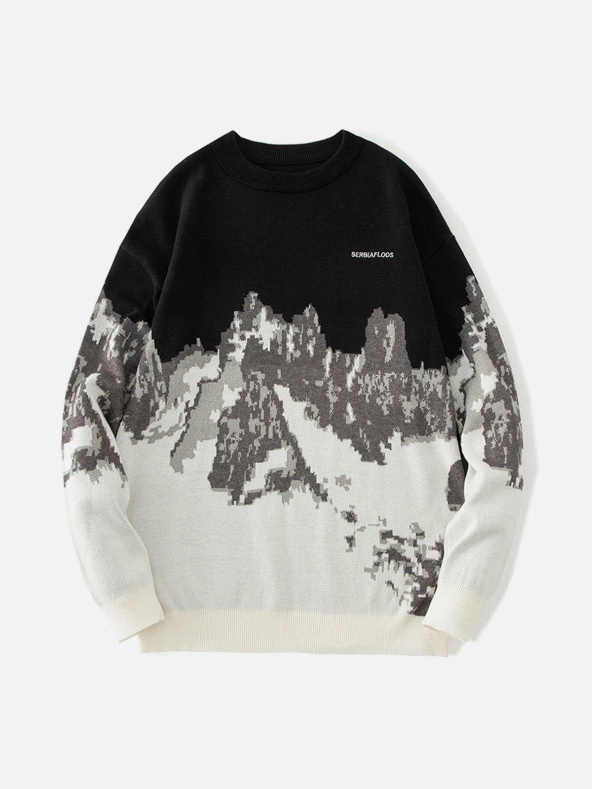 Landscape Snow Mountain Jacquard Sweater