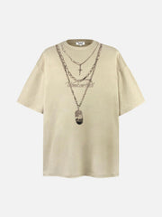 Layered Chains Graphic Print Tee
