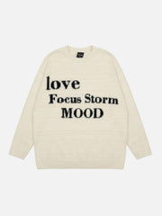 Leisure Letter Round Neck Sweater