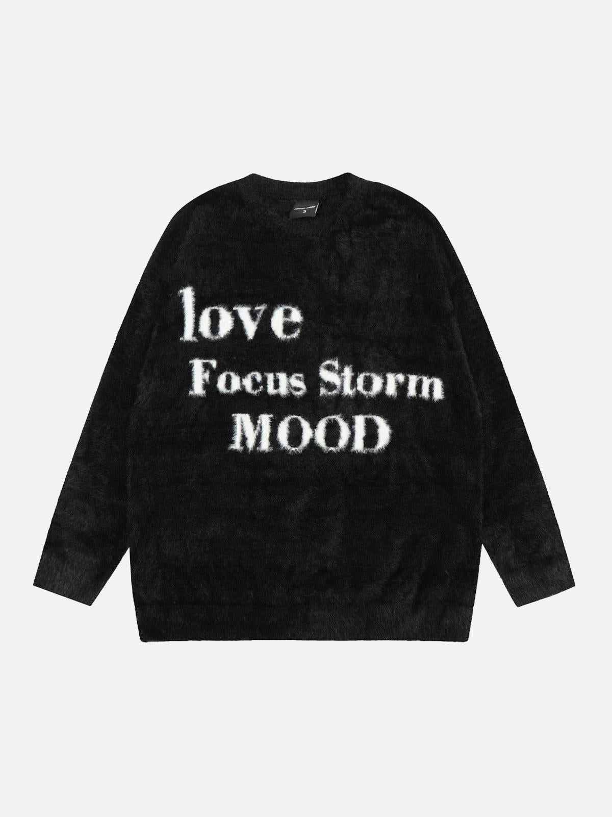 Leisure Letter Round Neck Sweater